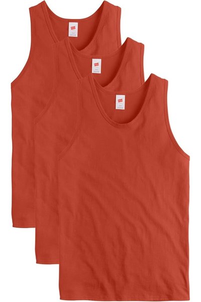 HANES مجموعة أساسية للرجال، قمصان قطنية متوسطة الوزن بدون أكمام، 3 قطع