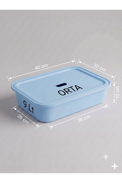 decosense Blue Lid Medium Size 9 Liters 40X30X10 cm Polypropylene Plastic Org...