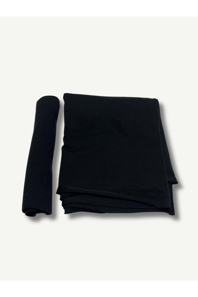 Yiğit Kumaş Ribbed Thin Non-Knee-Length 2 Yarns, Piece 80X180 cm - Black