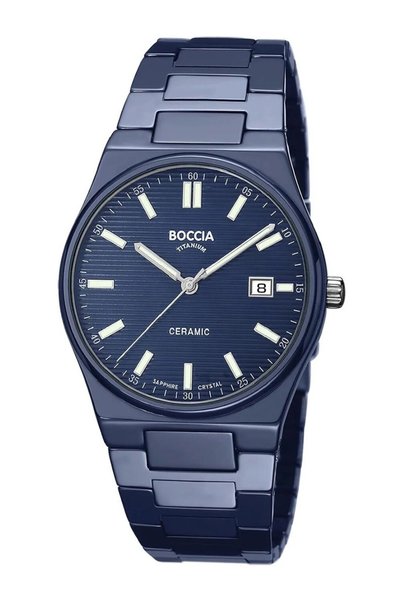 Boccia Ceas bărbătesc Ceramic 3675-02, Cuarț, 38mm, 5ATM