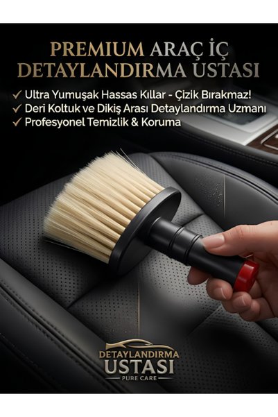 İK Kuzey Araç İçi Temizlik Fırçası – Oto Klima Havalandırma, Torpido ve Konsol İçin Premium Yumuşak Tüylü Detay Fırçası
