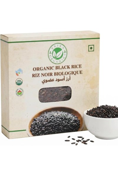 erika Organics Organic Black Rice For Cooking & Rice Bowls Naturally Dark Who...