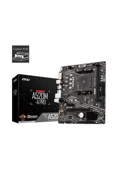MSI A520M-A Pro AM4 Ryzen DDR4 Dvi Hdmi