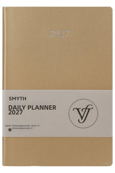 Victoria's Journals Agendă zilnică Smyth 2027 A5 – Copertă flexibilă din piel...