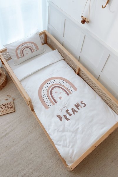 Tuğba Kuğu Montessori Duvet Cover and Fitted Sheet Set - Iconic Series - Salm...