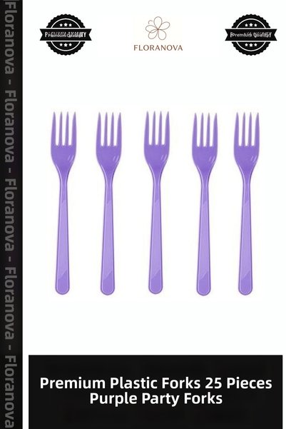 Generic Brand Premium Plastic Forks 25 Pieces Purple Entertainment Presentati...