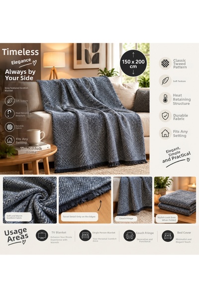 kemal savin "Scotch" Warm Wool Blanket, Tv Blanket, Sofa Cover, Bedspread, Tv...
