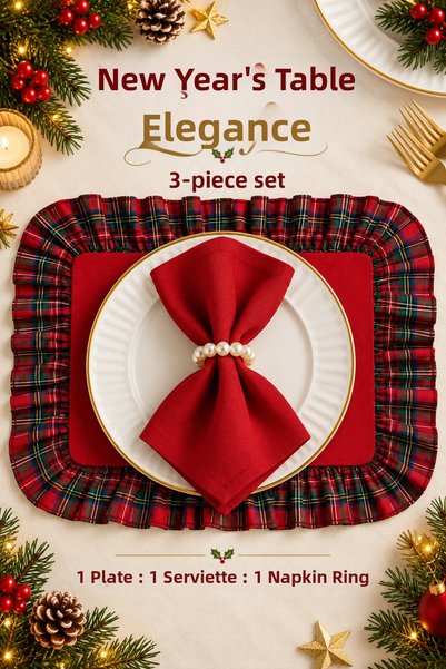 Soft Kare Special New Year's Gift 3-Piece Tableware Set – Supla, Serviette, a...