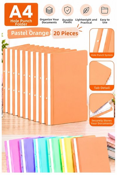 Artlantis Ring Binder Pastel Orange A4 20 Pieces Economical Quality Plastic R...