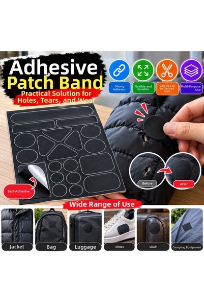 NW NessiWorld Black adhesive patch tape – strong repair tape for hole, tear, ...