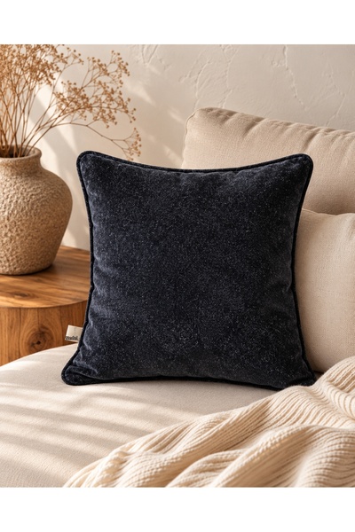 needle home textile .decoration Lusso Dark Blue Kirlent Cover (45X45)