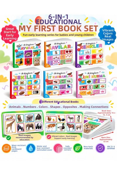 The Monarch Co My First Educational Book Set of 6 - Baby Intelligence Develop...