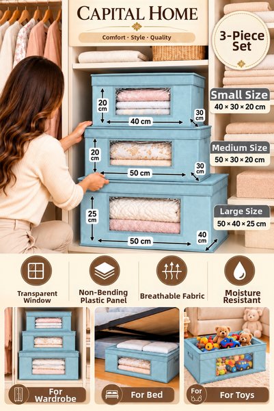 Capital Home Multipurpose Organizer Bag + Storage Box with Transparent Window...