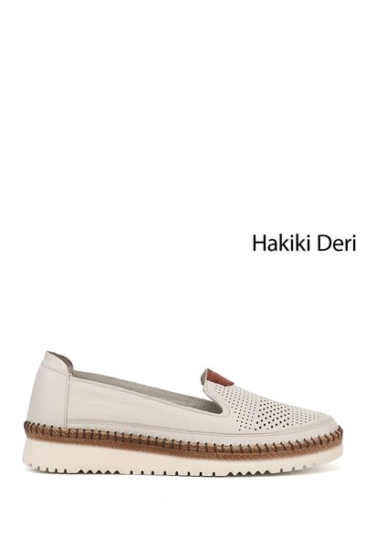 GÖNDERİ(R) Kadın Bej Hakiki Deri Comfort Ayakkabı
