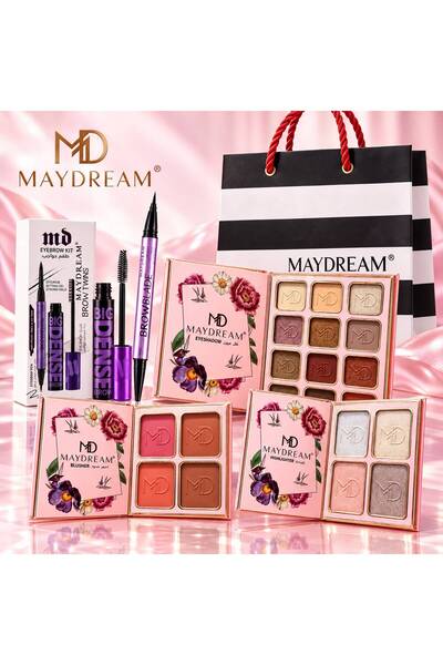 MAYDREAM مجموعة مكياج متكاملة 5 في 1 من ماي دريم - باليت ظلال عيون، بلاشر، ها...
