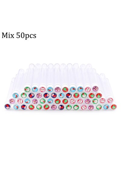 Choice4 Wool Fiber 50pc only tube Christmas Eyelash Brush Tubes With Lash Reu...