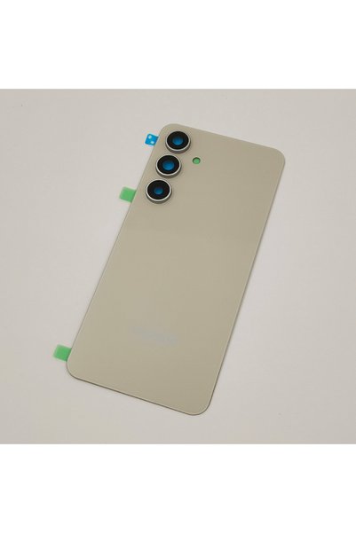 Choice1 غطاء خلفي زجاجي أبيض لهاتف سامسونج جالاكسي S24 FE SM-S721، غطاء البطا...