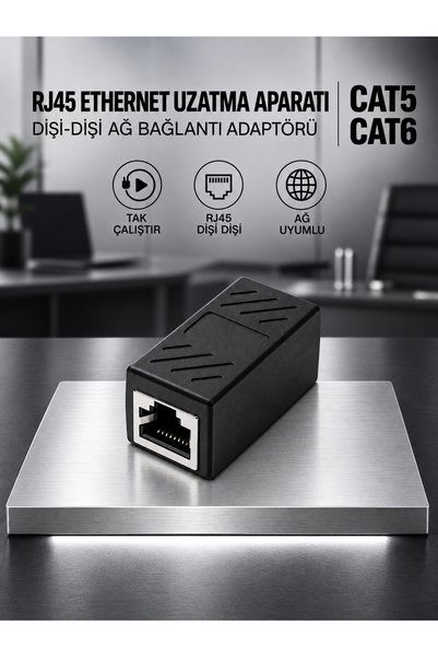 MVLH RJ45 Ethernet Kablosu Uzatma Aparatı Dişi-Dişi Cat6 Cat5 Uyumlu Çoğaltıc...