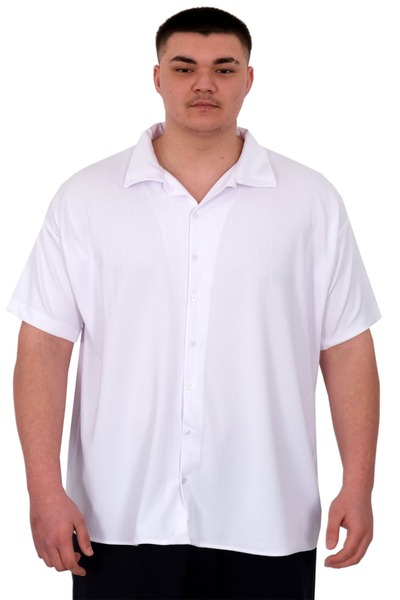 ModeXL Mode XL Plus Size Men's Shirt Apas Collar Stripe Pattern Jacquard U243...