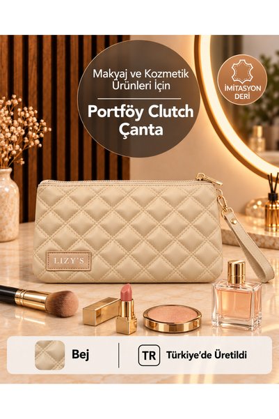 lizy's Τσάντα Clutch Μακιγιάζ από συνθετικό δέρμα