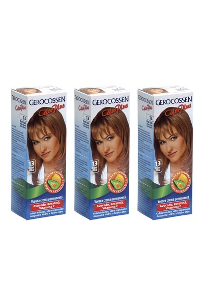 GEROCOSSEN Vopsea de păr Color Plus, pachet de 3, blond alune
