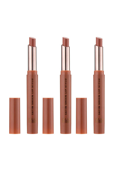 MUA Makeup Academy Pachet de 3 Stylo-uri de buze cu luciu satinat – Heartfelt