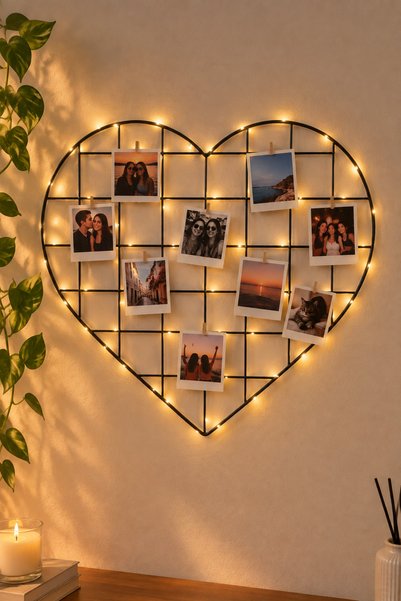 Aleda Kalp Fotoğraf Panosu Led Işıklı