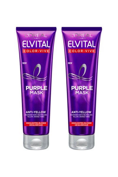 L'Oreal Paris Pachet 2x L'Oréal Paris Elvital Silver Mască 150ml Color Vive Mov