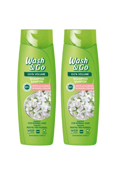 WASH&GO 2x PACK Sampon pentru par normal cu extract de iasomie,360 ml