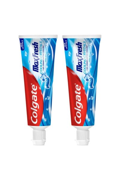 Colgate 2x PACK Max Fresh Cooling Crystals Cool Mint gel toothpaste with cool...