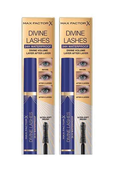 Max Factor 2x Πακέτο Divine Lashes Αδιάβροχη Μάσκαρα Μαύρη