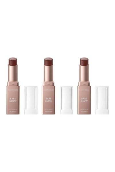 Catrice 3x PACK pH Effect Lip Oil Balm Bare Glow 020 Warm Mahogany, Catrice, 3 g