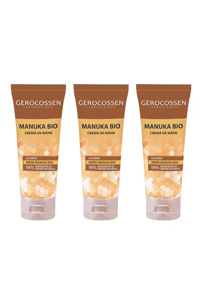 GEROCOSSEN Pachet de 3 Creme de mâini bio Manuka cu miere de Manuka, ulei de ...
