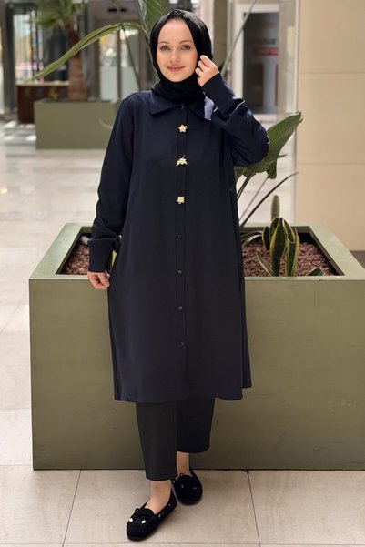 FUAT GÜRSEN Fuat Gürşen Mercerized Combined Medium Length Cardigan