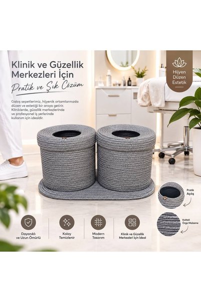 SepetHane 25x26 Καλάθι για παπούτσια, Κάδος απορριμμάτων, Καλάθι πολλαπλών χρ...