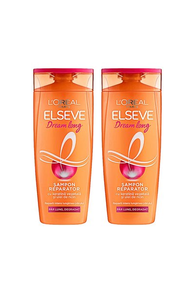 ELSEVE Pachet 2x L'Oreal Paris Dream Long șampon reparator pentru păr lung, d...