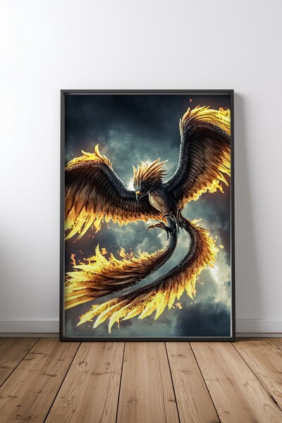 KEYFHOME Hurricane Black Framed MDF Painting Poster Living Room Wall Decor Gift