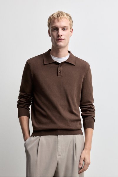 LEFTIES ERKEK Temel polo yaka kazak