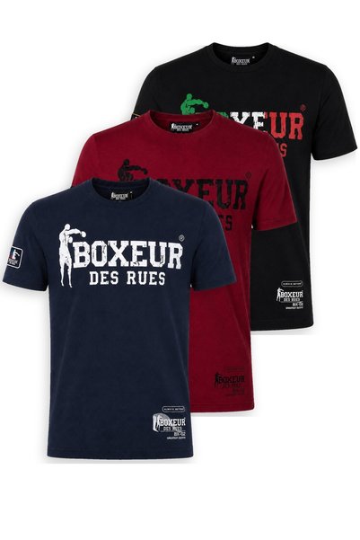 Boxeur Des Rues Tricouri bărbătești, pachet de 3, croială slim-fit: Bleumarin...