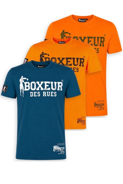 Boxeur Des Rues Tricouri bărbătești, pachet de 3, croială slim-fit: Albastru/...