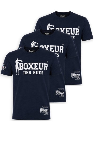 Boxeur Des Rues Tricouri bărbătești, pachet de 3, croială slim-fit: 3 x bleum...