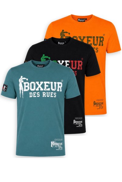 Boxeur Des Rues Pachet de 3 tricouri bărbătești Boxeur des Rues: Albastru Oce...