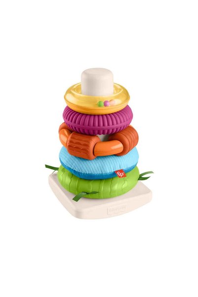 FISHER PRICE Сензорна играчка за подреждане Rock-A-Stack Roly-Poly с фини дви...