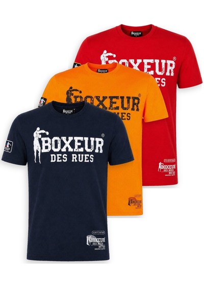 Boxeur Des Rues Tricouri bărbătești, pachet de 3, croială slim-fit: Bleumarin...