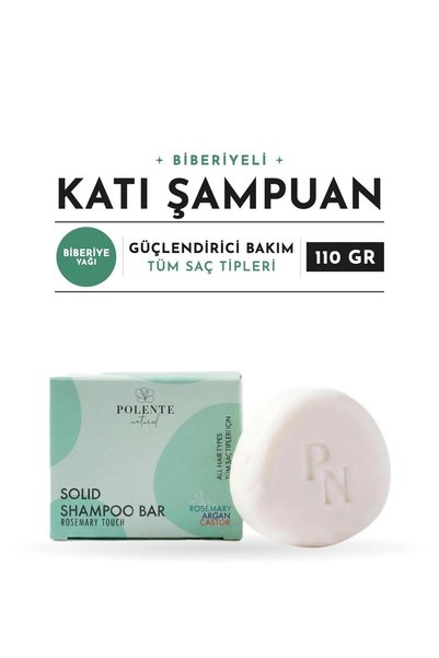 Polente Natural Biberiyeli Güçlendirici Katı Şampuan / Dökülme Karşıtı (110 gr)