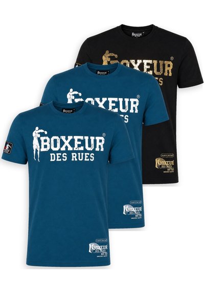 Boxeur Des Rues Tricouri bărbătești, pachet de 3, croială slim-fit: 2 x Albas...