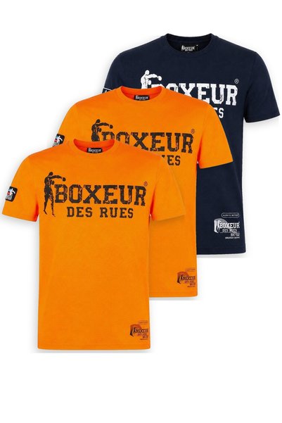 Boxeur Des Rues Pachet de 3 tricouri bărbătești slim-fit: 2 x Portocaliu cu l...