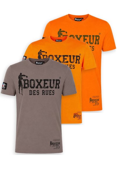 Boxeur Des Rues Pachet de 3 tricouri bărbătești Boxeur des Rues: Gri taupe/Ne...