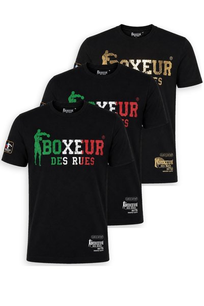 Boxeur Des Rues Мъжки тениски, комплект от 3 броя Boxeur des Rues: 2 броя чер...