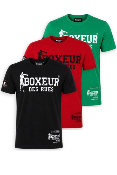 Boxeur Des Rues Tricouri bărbătești, pachet de 3, croială slim-fit: Negru/Alb...